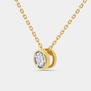Gilded 1/4 Carat Lab-Grown Diamond Round-Shaped, Bezel-Set, Two-Piece Earring and Pendant Set