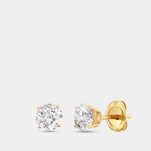 Gilded 2 Carat Lab-Grown Diamond Round-Shaped Classic Two-Piece Earring and Pendant Set