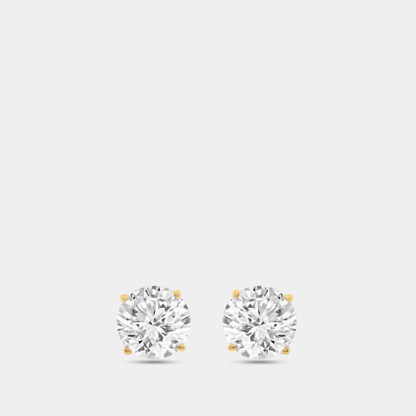 Gilded 2 Carat Lab-Grown Diamond Round-Shaped Classic Two-Piece Earring and Pendant Set