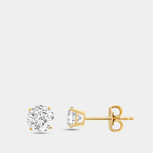 Gilded 2 Carat Lab-Grown Diamond Round-Shaped Classic Two-Piece Earring and Pendant Set