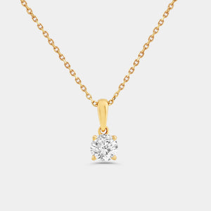 Gilded 2 Carat Lab-Grown Diamond Round-Shaped Classic Two-Piece Earring and Pendant Set