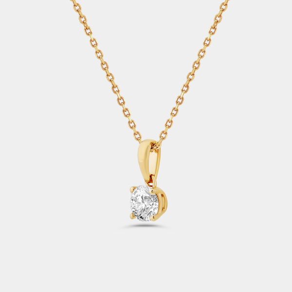Gilded 2 Carat Lab-Grown Diamond Round-Shaped Classic Two-Piece Earring and Pendant Set