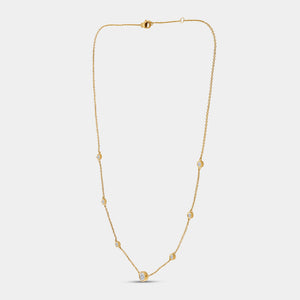 Gilded 1 Carat Lab-Grown Diamond Bezel-Set Diamonds-By-The-Yard Necklace