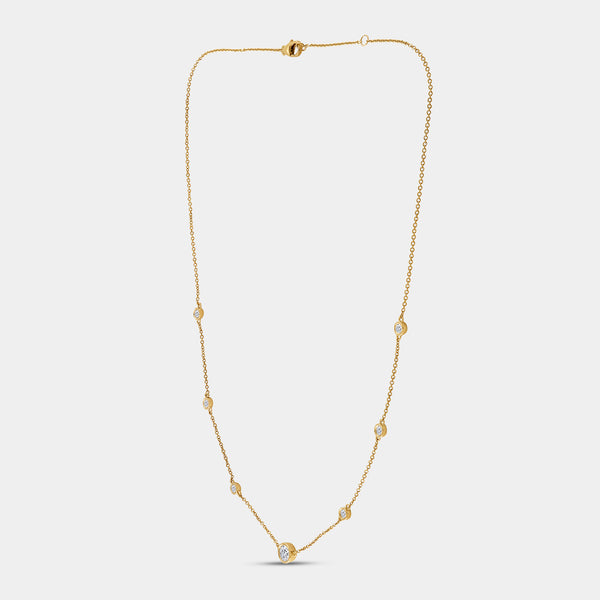 1 Carat Lab-Grown Diamond Bezel-Set Diamonds-By-The-Yard Necklace — GILDED New York