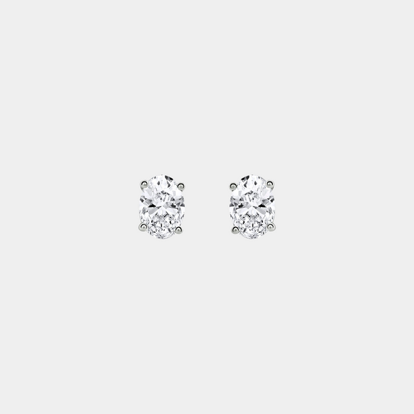 1 Carat Lab-Grown Diamond Oval-Shaped Classic Solitaire Studs — GILDED New York