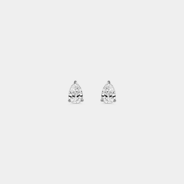 1/2 Carat Lab-Grown Diamond Pear-Shaped Classic Solitaire Studs — GILDED New York
