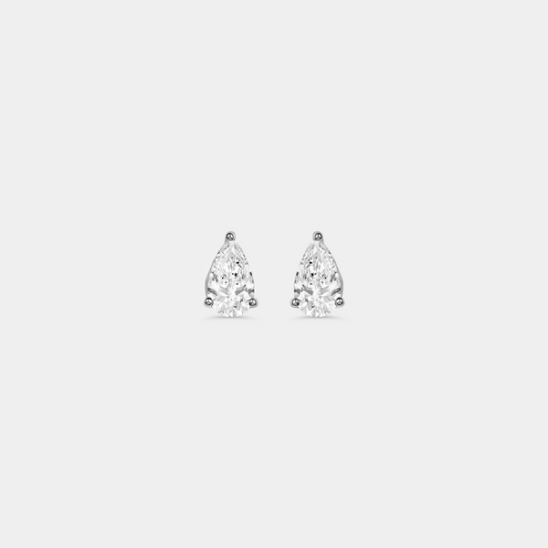 1 Carat Lab-Grown Diamond Pear-Shaped Classic Solitaire Studs — GILDED New York