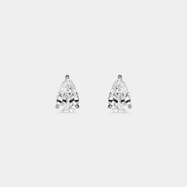 2 Carat Lab-Grown Diamond Pear-Shaped Classic Solitaire Studs — GILDED New York