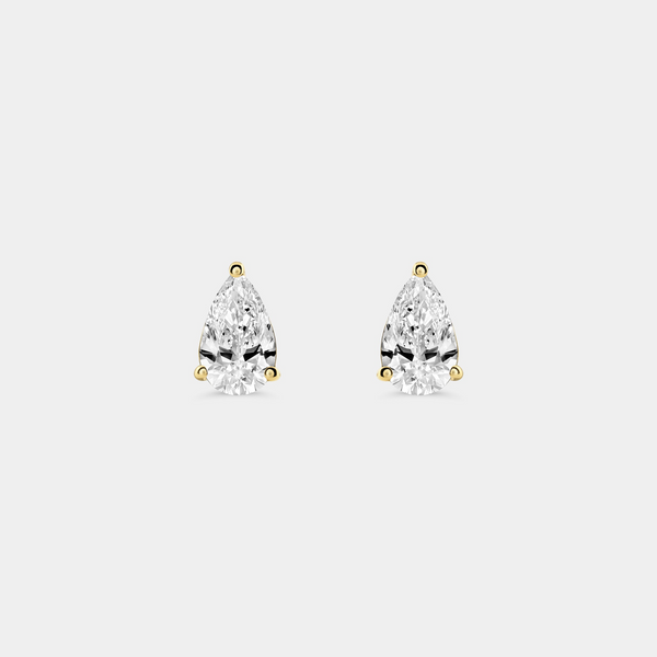 2 Carat Lab-Grown Diamond Pear-Shaped Classic Solitaire Studs — GILDED New York