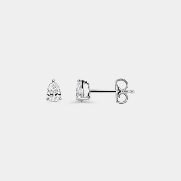 1/2 Carat Lab-Grown Diamond Pear-Shaped Classic Solitaire Studs — GILDED New York