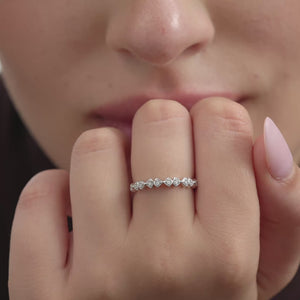 Gilded 1/20 Carat Lab-Grown Diamond Interlocking Triangles Stack Ring