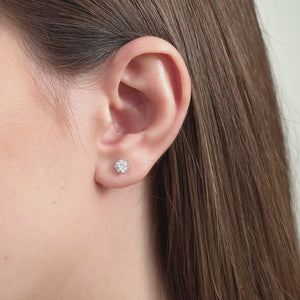 Gilded 1 Carat Lab-Grown Diamond Round-Shaped Classic Solitaire Studs