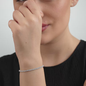 Gilded 2 Carat Lab-Grown Diamond Round-Shaped Line Bracelet in a Cup Setting