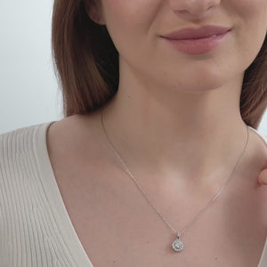 Gilded 1/2 Carat Lab-Grown Diamond Round-Shaped Classic Halo Solitaire Plus Pendant