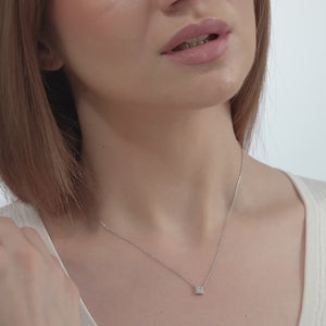 Gilded 1/4 Carat Lab-Grown Diamond Princess-Cut Solitaire Plus Pendant with a Delicate Halo
