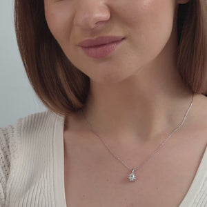 Gilded 1 Carat Lab-Grown Diamond Oval-Shaped Hidden Halo Solitaire Plus Pendant