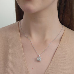 Gilded 5 Carat Lab-Grown Diamond Princess-Shaped Classic Solitaire Pendant