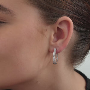 Gilded 1 Carat Lab-Grown Diamond Channel-Set Oval Hoops