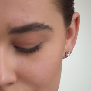 Gilded 1 Carat Lab-Grown Diamond Princess-Cut Hidden Halo Stud Plus