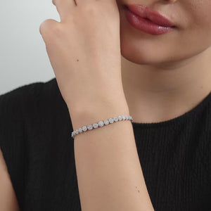 Gilded 1 Carat Lab-Grown Fashion Bracelet with Composite Beaded Centers