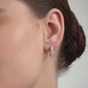 Gilded 2 Carat Lab-Grown Diamond Round-Shaped Fancy Five-Stone Hoops