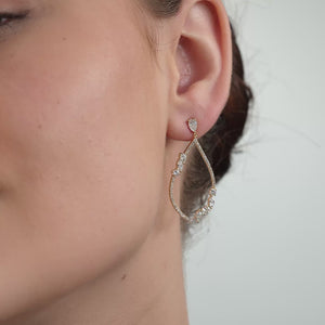 Gilded 2 and 1/4 Carat Lab-Grown Diamond Pear-Shaped Dangle Earrings