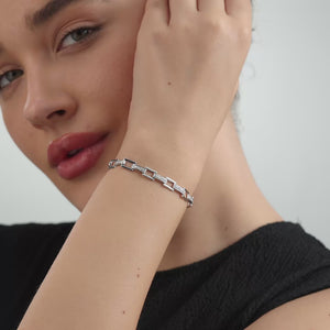 Gilded 1/6 Carat Lab-Grown Diamond Geometric Cable Fashion Bracelet