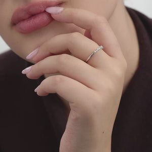 Gilded 1/10 Carat Lab-Grown Diamond Tiara Pavé Stack Ring