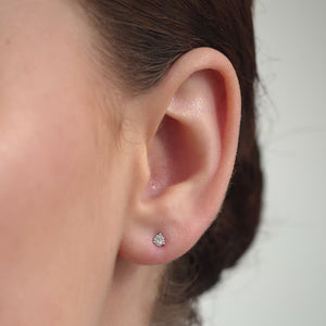 Gilded 1/4 Carat Lab-Grown Diamond Round-Shaped Three-Prong Martini Solitaire Studs