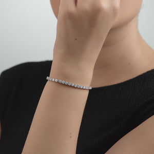 Gilded 4 Carat Lab-Grown Diamond Fashion Bracelet with Round-Shaped Centers in a U-Shaped Setting
