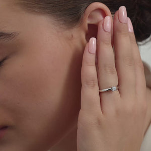 Gilded 1/10 Carat Lab-Grown Diamond Princess-Cut Classic Solitaire Ring Set In An Illusion Plate