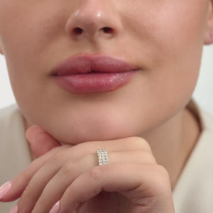 Gilded 1 and 1/2 Carat Lab-Grown Diamond Three Row U-Cut Anniversary Band