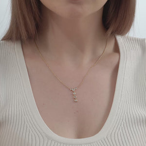 Gilded 1/2 Carat Lab-Grown Diamond Bezel-Set Cluster Necklace