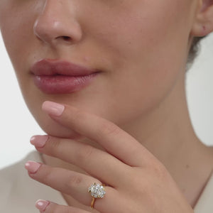 Gilded 2 Carat Lab-Grown Diamond Oval-Shaped Hidden Halo Engagement Ring