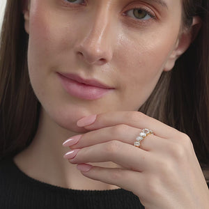 Gilded 2 and 1/2 Carat Diamond Multi-Stone Wedding Band with Fancy Shapes