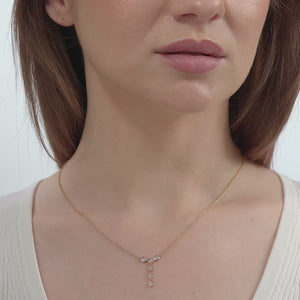 Gilded 1/2 Carat Lab-Grown Diamond Bezel-Set Necklace with Multi-Shaped Stones