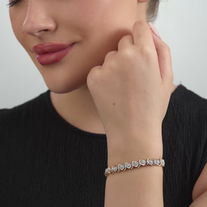 Gilded 1/4 Carat Lab-Grown Diamond Fashion Bracelet with S-and-O-Shaped Composite Centers in an Illusion-Plate Setting