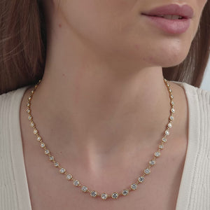 Gilded 8 and 1/2 Carat Lab-Grown Diamond Bezel-Set Necklace