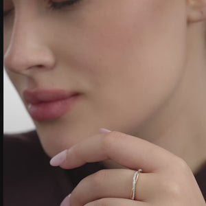 Gilded 1/10 Carat Lab-Grown Diamond Infinity Stack Ring