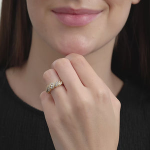 Gilded 1/2 Carat Lab-Grown Diamond Wave Channel Anniversary Band