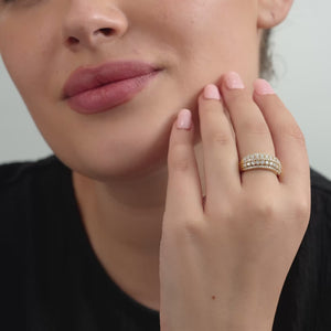 Gilded 1 Carat Lab-Grown Diamond Multiple-Row Diamond Anniversary Band