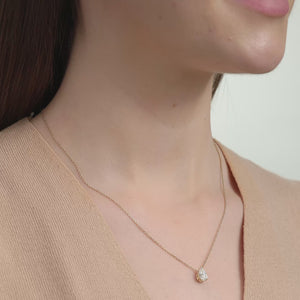 Gilded 1 Carat Lab-Grown Diamond Pear-Shaped Slider Solitaire Pendant