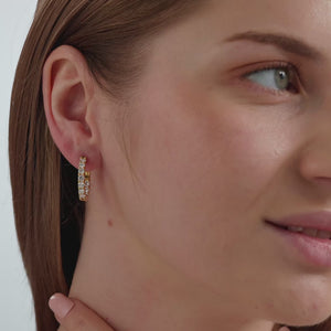 Gilded 2 Carat Lab-Grown Diamond Round-Shaped Inside-Out Hoops