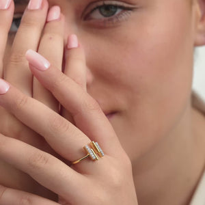 Gilded 1/6 Carat Lab-Grown Diamond Piano Keys Stack Ring