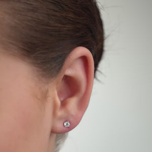 Gilded 1/2 Carat Lab-Grown Diamond Round-Shaped Three-Prong Martini Solitaire Studs