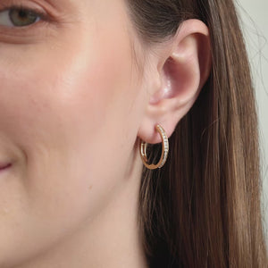 Gilded 3/8 Carat Lab-Grown Diamond Round-Shaped Channel-Set Hoops