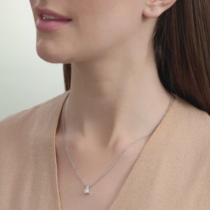 Gilded 1/2 Carat Lab-Grown Diamond Princess-Cut Classic Solitaire Pendant