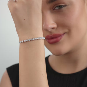 Gilded 2 Carat Lab-Grown Diamond Half-Bezel Bolo Bracelet