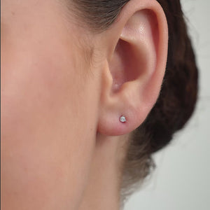 Gilded 1/10 Carat Lab-Grown Diamond Round-Shaped Three-Prong Martini Solitaire Studs