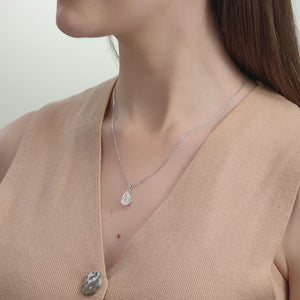 Gilded 3 Carat Lab-Grown Diamond Pear-Shaped Classic Solitaire Pendant